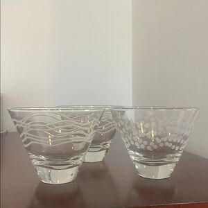 Set of 3 Patterned Cocktail Glasses